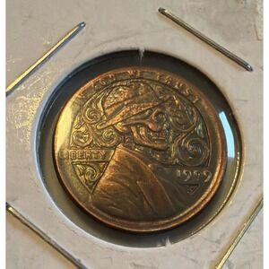1909 Skeleton Cowboy Hobo Penny Mardi Gras Style Fantasy Art 1 Cent Coin
